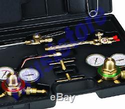 Oxy Oxygen Acetylene Gas Welding Weld Cutting Welder Torch Tool Gauge Set Kit