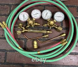 Oxygen Acetylene Cutting Welding Torch w Gas Mixer Tips and Hose Kit NRP