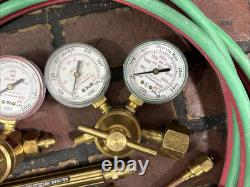Oxygen Acetylene Cutting Welding Torch w Gas Mixer Tips and Hose Kit NRP