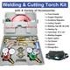 Oxygen Acetylene Gas Cutting Torch Regulator Welding Kit with15' Hose Glasses Case