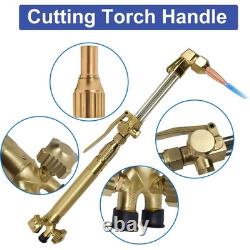 Oxygen Acetylene Gas Cutting Torch Regulator Welding Kit with50' Hose Glasses Case