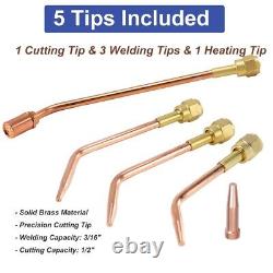 Oxygen Acetylene Gas Cutting Torch Regulator Welding Kit with50FT+ 15FT Hose