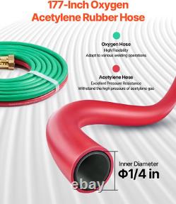 Oxygen Acetylene Torch Kit, Gas Welding Cutting Torch Kit, 14PCS Portable