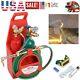 Oxygen Acetylene Weld Welding Cutting Torch Kit with4pc Gauges & 2 Tanks & hoses