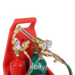 Oxygen Acetylene Weld Welding Cutting Torch Kit with4pc Gauges & 2 Tanks & hoses