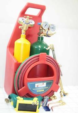 Oxygen Acetylene Weld Welding Cutting Torch Kit withGauges & 2 Tanks & hoses