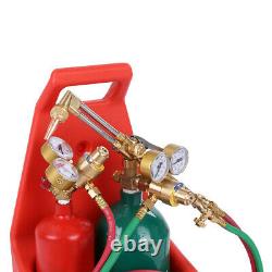 Oxygen Acetylene Weld Welding Cutting Torch Kit withGauges & 2 Tanks & hoses USA