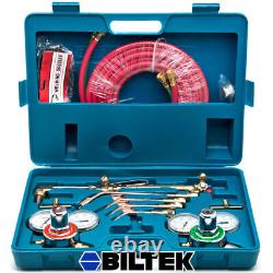 Oxygen & Acetylene Welding Cutting Outfit Torch Set Gas Welder Kit with 15ft Hoses