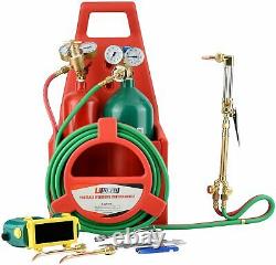 Oxygen Acetylene Welding Cutting Torch Kit WithGas Tank and Movable wheel