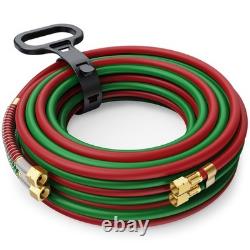 Oxygen Acetylene Welding Hose 1/4 x 50FT Heavy Duty, Durable, Flexible Tubing