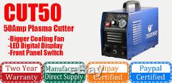 PLASMA CUTTER 50A 110V/220V HF start CUT50 Protable14mm+ PT31 torch Consumables