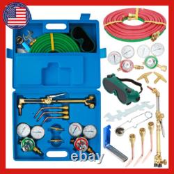 Portable Gas Brass Nozzle Welding Cutting Torch Kit Oxygen Acetylene Long Hose