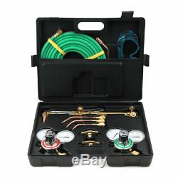 Portable Gas Welding Cutting Kit Acetylene Oxygen Torch Brazing WithHose & Case