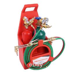 Portable Long Pipe Welding & Cutting Torch Kit Oxygen Acetylene Regulator Tote