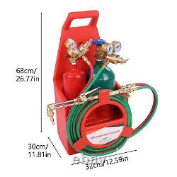 Portable Long Pipe Welding & Cutting Torch Kit Oxygen Acetylene Regulator Tote