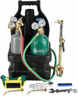 Portable Oxygen Acetylene Oxy Welding Cutting Torch Kit WithGas Tank