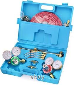 Portable Oxygen Acetylene Welder Include Nozzles Cutting Torch, Gauge, Regulator