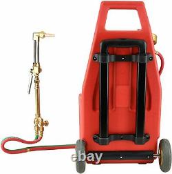 Portable Oxygen Acetylene Welding Cutting Torch Kit WithGas Tank and Movable wheel