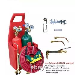 Portable Oxygen Acetylene Welding Cutting Torch Kit with Carrying Case & Tank