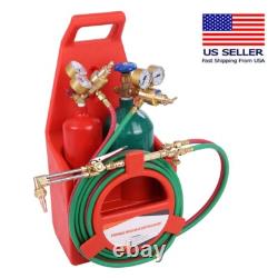 Portable Oxygen Acetylene Welding Cutting Torch Kit with Carrying Case & Tank