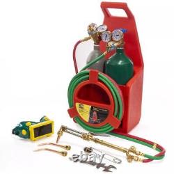 Portable Oxygen Acetylene Welding Cutting Torch Kit with Carrying Case & Tank