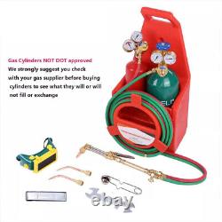 Portable Oxygen Acetylene Welding Cutting Torch Kit with Carrying Case & Tank