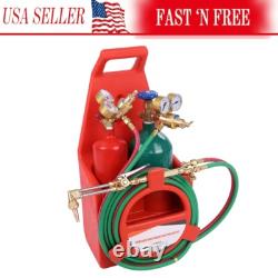 Portable Oxygen Acetylene Welding Cutting Torch Kit with Carrying Case & Tank