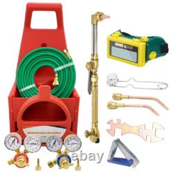 Portable Oxygen Acetylene Welding Cutting Torch Kit withCarrying Tote 15' Hose