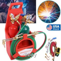 Portable Oxygen Acetylene Welding Cutting Weld Torch Tank Kit Long Pipe Brass US