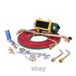 Portable Oxygen Acetylene Welding Cutting Weld Torch Tank Kit with Two Long Pipe