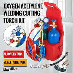 Portable Twin Tote Style Oxygen Acetylene Tank Welding Cutting Torch Starter Set