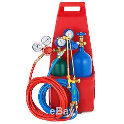 Portable Twin Tote Style Oxygen Acetylene Tank Welding Cutting Torch Starter Set