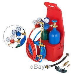 Portable Twin Tote Style Oxygen Acetylene Tank Welding Cutting Torch Starter Set