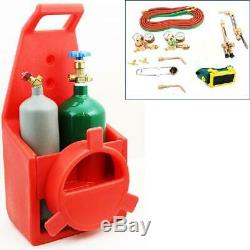 Portable Victor Type Welding Cutting Torch Kit Oxygen Acetylene Tote Carrier Car