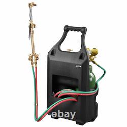 Portable Weld Torch Tank Kit Twin Tote Oxygen Acetylene Oxy Cutting Brazing AE
