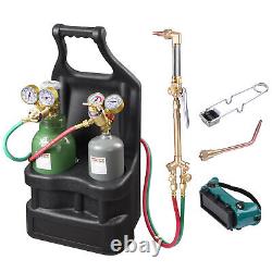 Portable Weld Torch Tank Kit Twin Tote Oxygen Acetylene Oxy Cutting Brazing CST