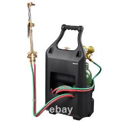 Portable Weld Torch Tank Kit Twin Tote Oxygen Acetylene Oxy Cutting Brazing CST