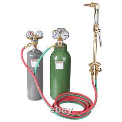Portable Weld Torch Tank Kit Twin Tote Oxygen Acetylene Oxy Cutting Brazing CST