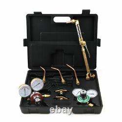 Portable Welding & Cutting Kit Oxy Acetylene Oxygen Torch with 15' Hose+Case Kit
