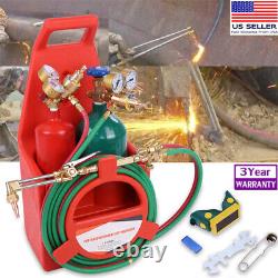 Portable Welding Cutting Torch Kit with Oxygen Acetylene Tanks Regulators & Hoses