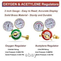 Portable brazing torch kit with Gauge Oxygen Acetylene Welding Cutting Torch Kit