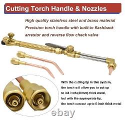 Portable brazing torch kit with Gauge Oxygen Acetylene Welding Cutting Torch Kit