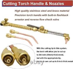 Portable brazing torch kit with Gauge Oxygen Acetylene Welding Cutting Torch Kit