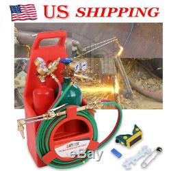 Portable twin tote Oxygen Acetylene Oxy gas Welding Cutting Weld Torch Tank DOT