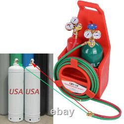 Portable twin tote Oxygen Acetylene Oxy gas Welding Cutting Weld Torch with Tank