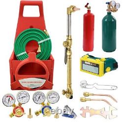 Pro Oxygen Acetylene Gas Cutting Torch Regulator Welding Kit WithCarrying Tote