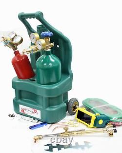 Professional HVAC Oxygen Acetylene Oxy Welding Cutting Torch Kit WithGas Tank