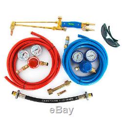 Professional Oxygen Acetylene Oxy Welding Cutting Torch Kit withRed Tote