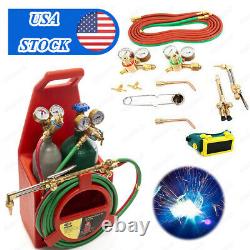 Professional Portable Oxygen Acetylene Welding Cutting Torch Kit WithGas Tank