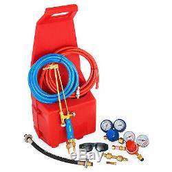 Professional Tote Oxygen Acetylene Oxy Welding Cutting Torch Kit with Red tote